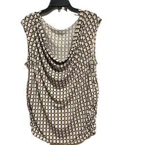 LANE BRYANT Window Pane Geometric Design sleeveless blouse